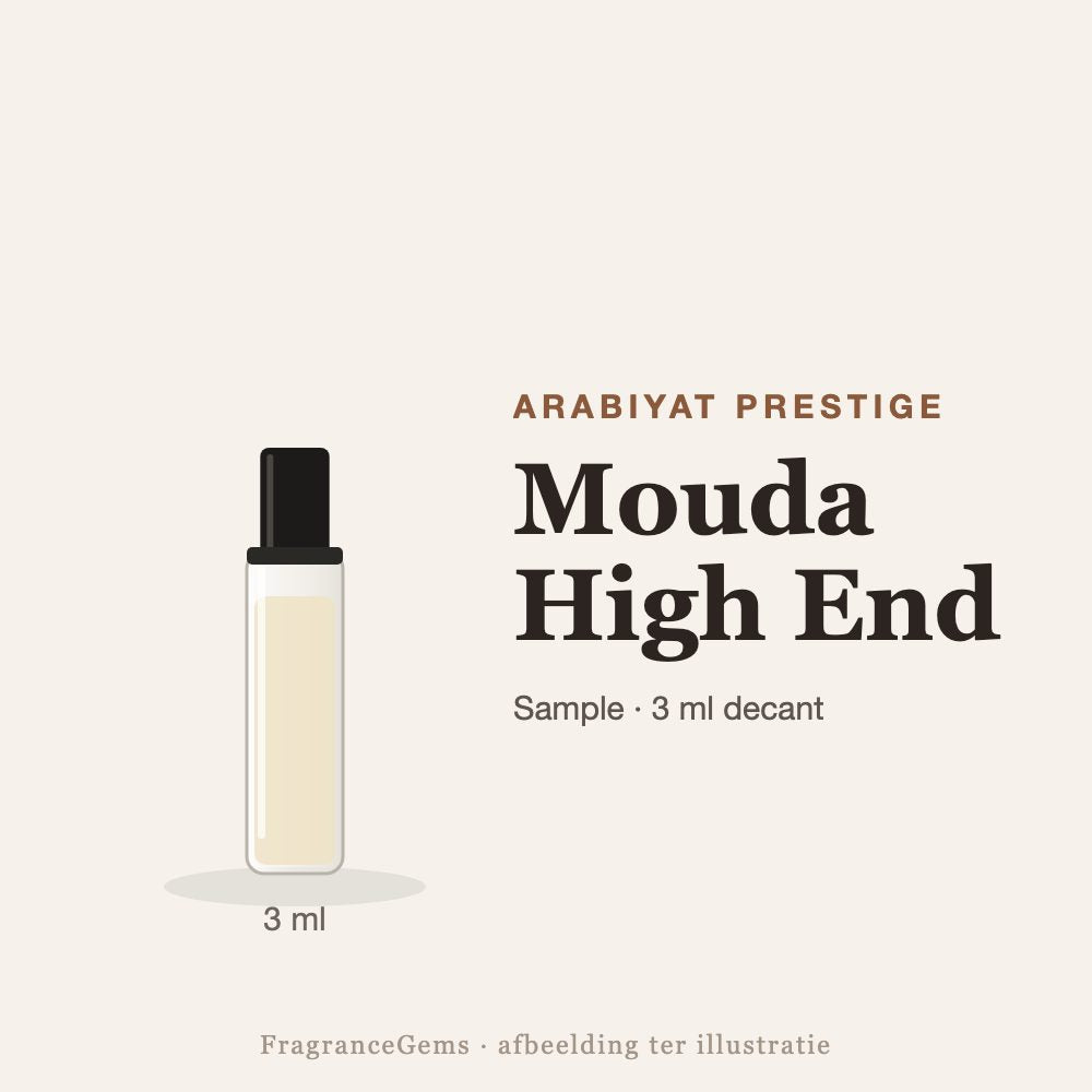 Arabiyat Prestige Mouda High End sample – 3 ml decant in glazen sprayflesje