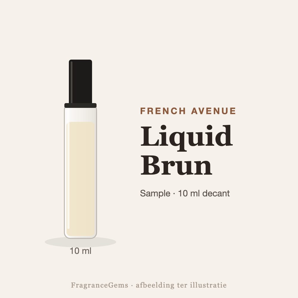 French Avenue Liquid Brun sample – 10 ml decant in glazen sprayflesje