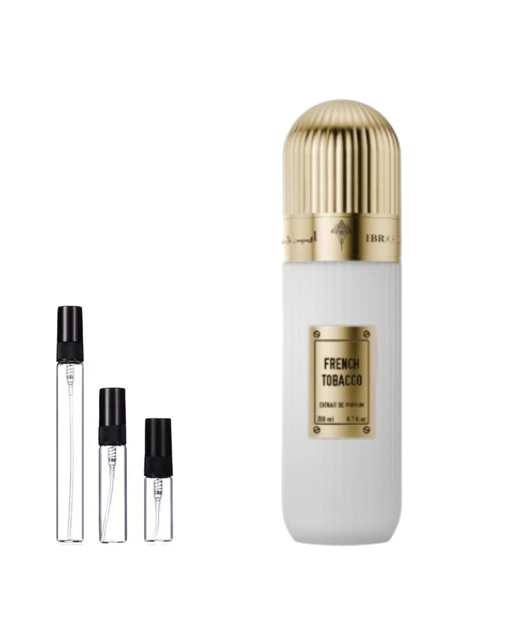 Ibraheem Al Qurashi French Tobacco sample – 10 ml decant in glazen sprayflesje