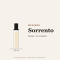 Mykonos Sorrento sample – 3,5 ml decant in glazen sprayflesje